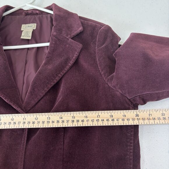 LL Bean Corduroy Jacket Women 14 Purple Burgundy Blazer VTG Chore Barn Academia - Picture 8 of 9